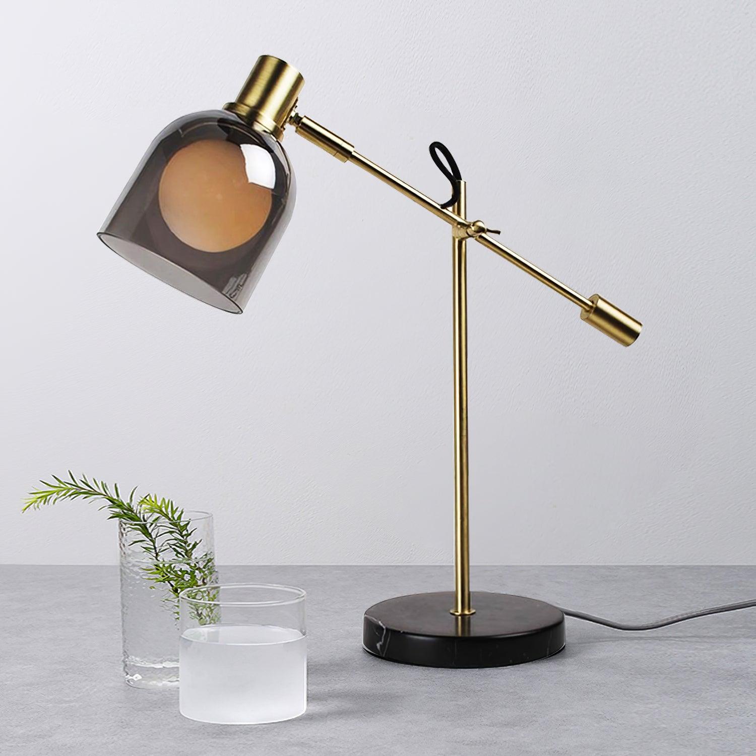 Locor Marble Industrial Table Lamp-Neutral Decor