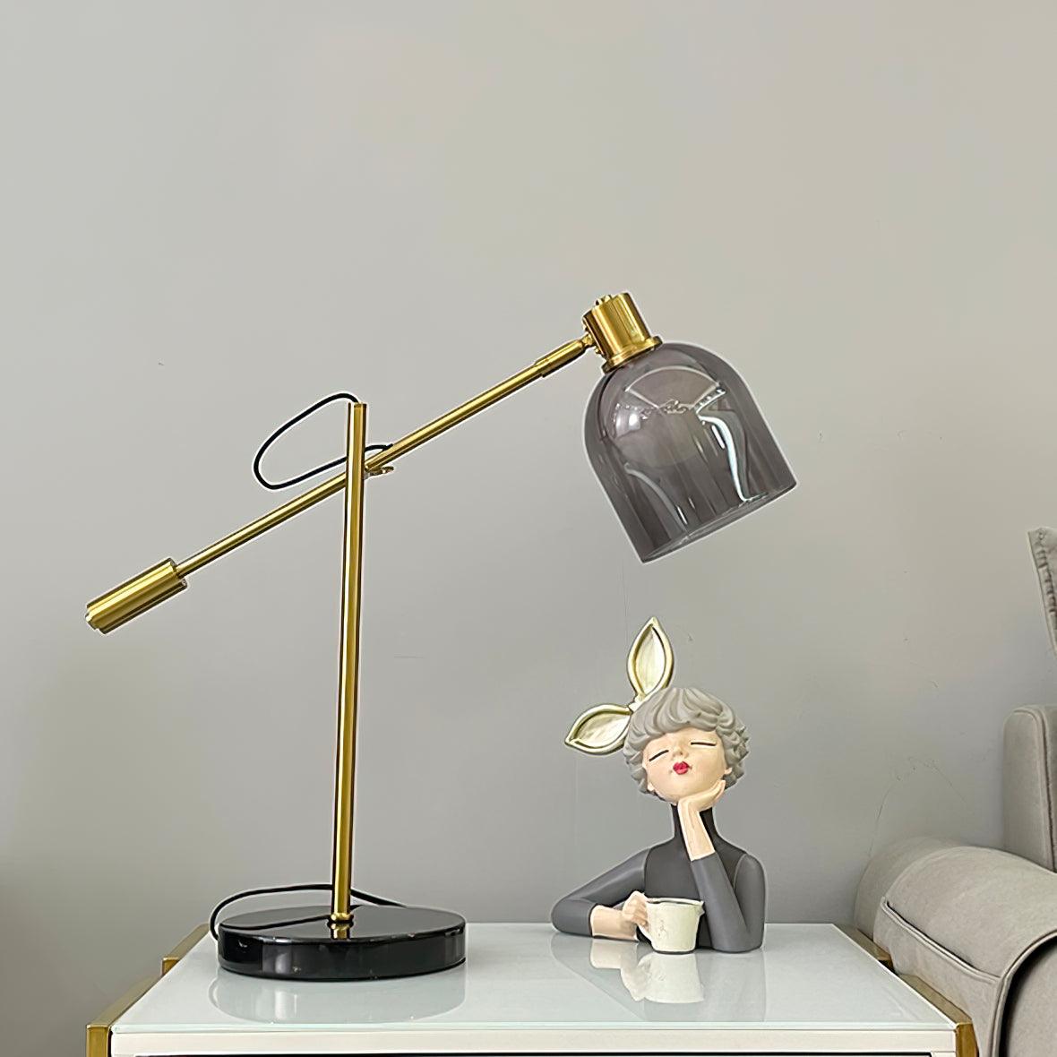 Locor Marble Industrial Table Lamp-Neutral Decor