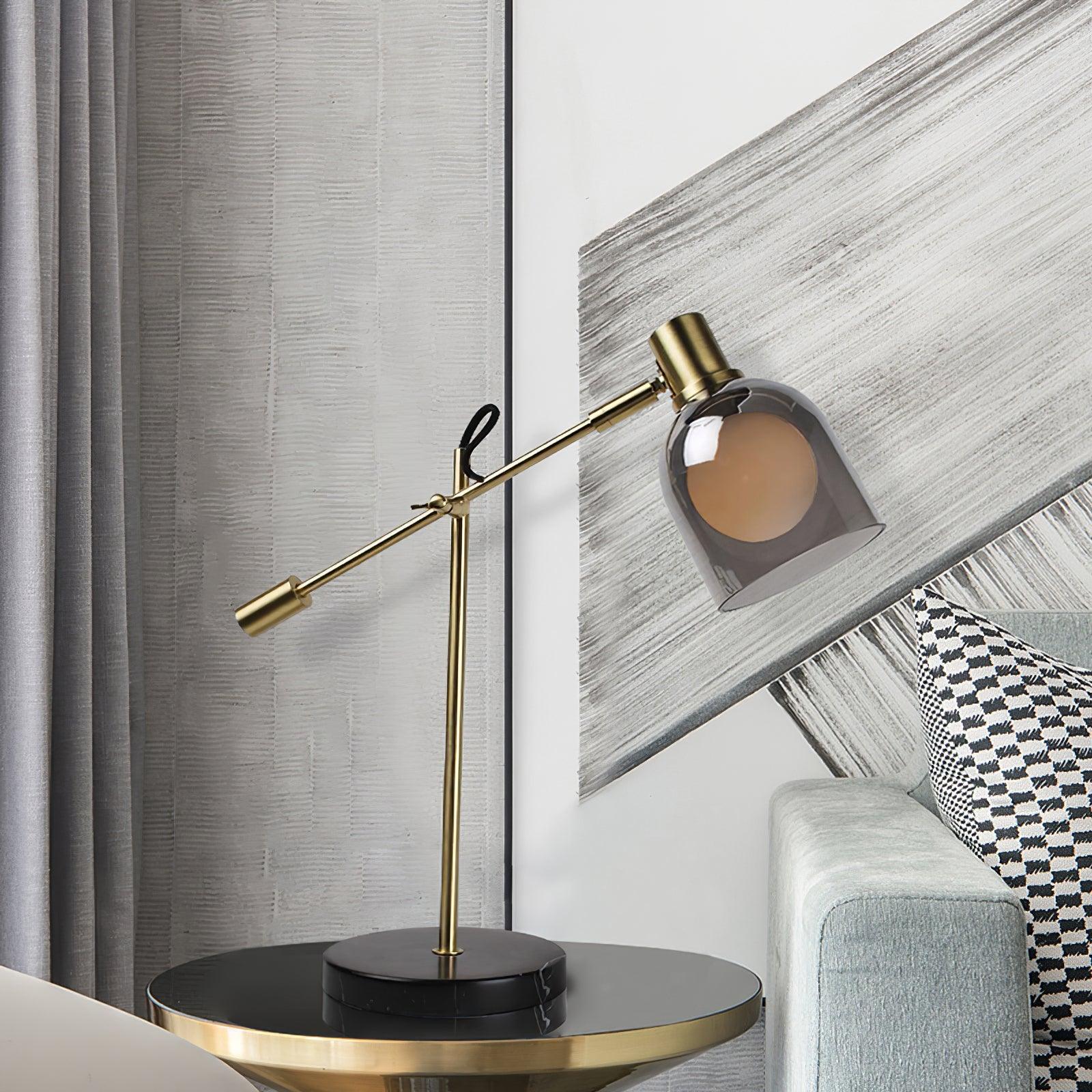 Locor Marble Industrial Table Lamp-Neutral Decor