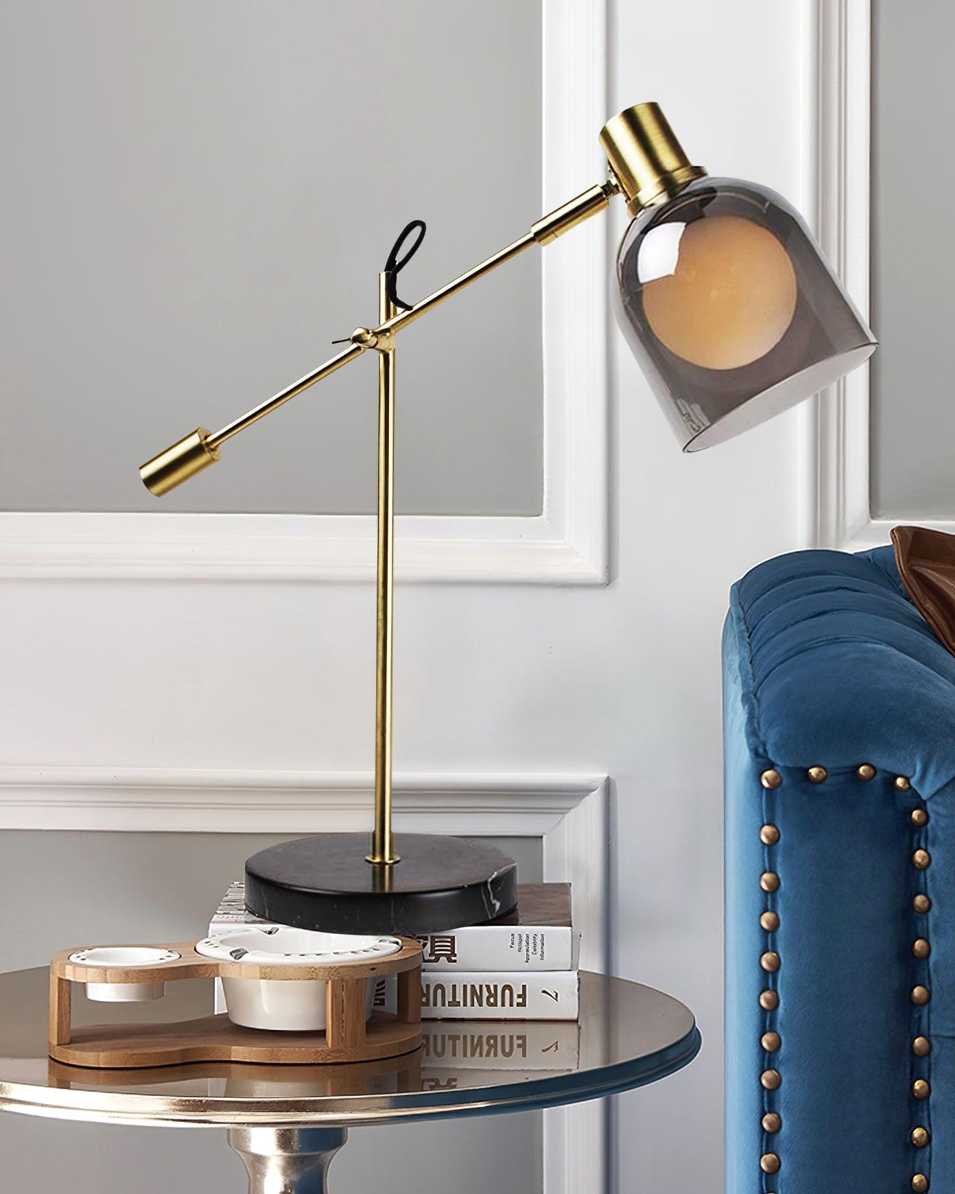 Locor Marble Industrial Table Lamp-Neutral Decor