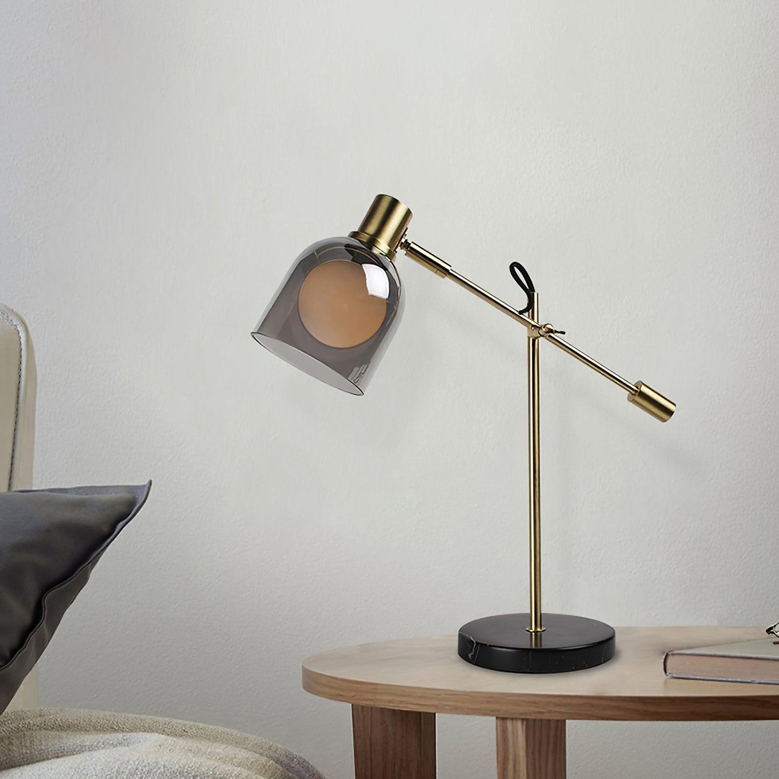 Locor Marble Industrial Table Lamp-Neutral Decor