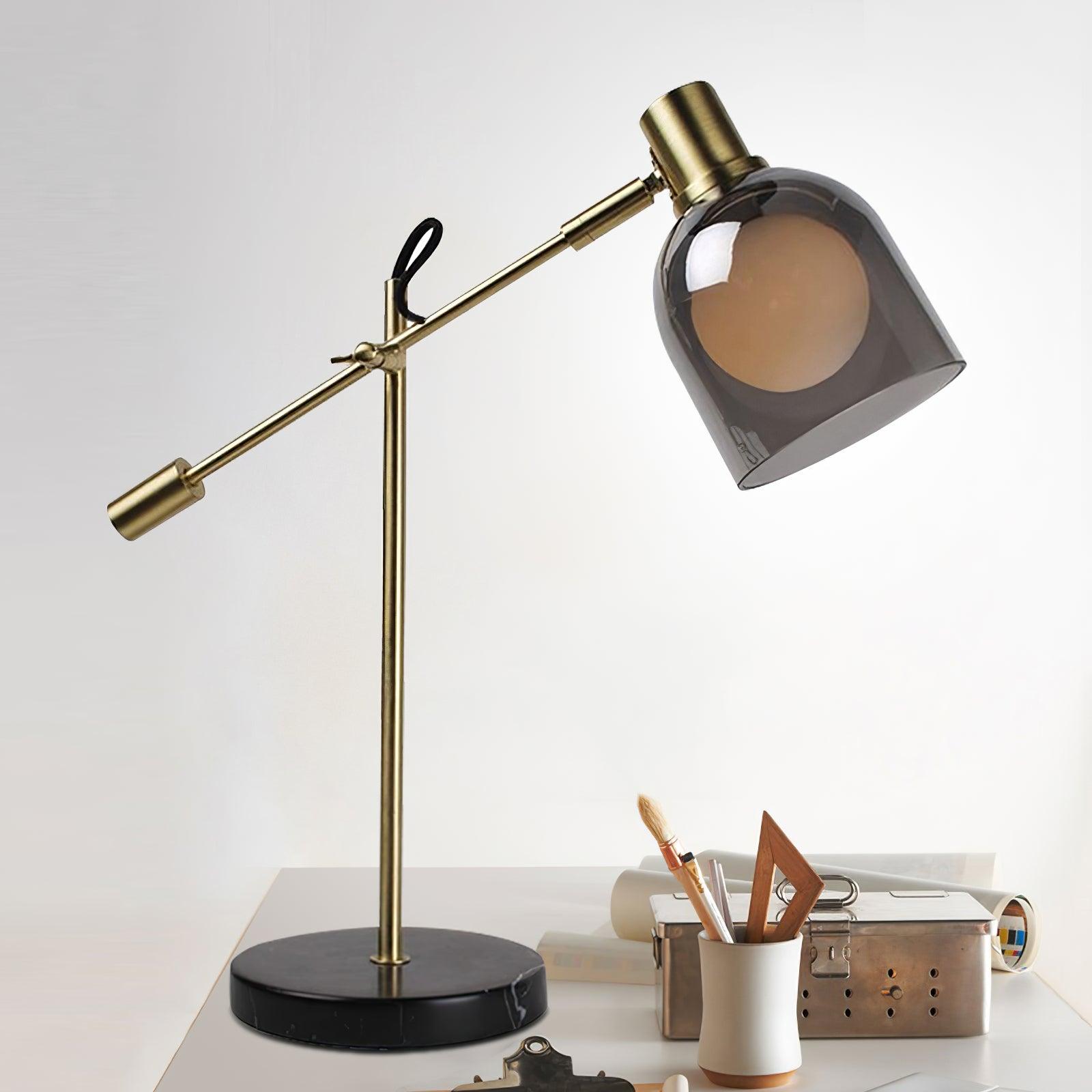 Locor Marble Industrial Table Lamp-Neutral Decor