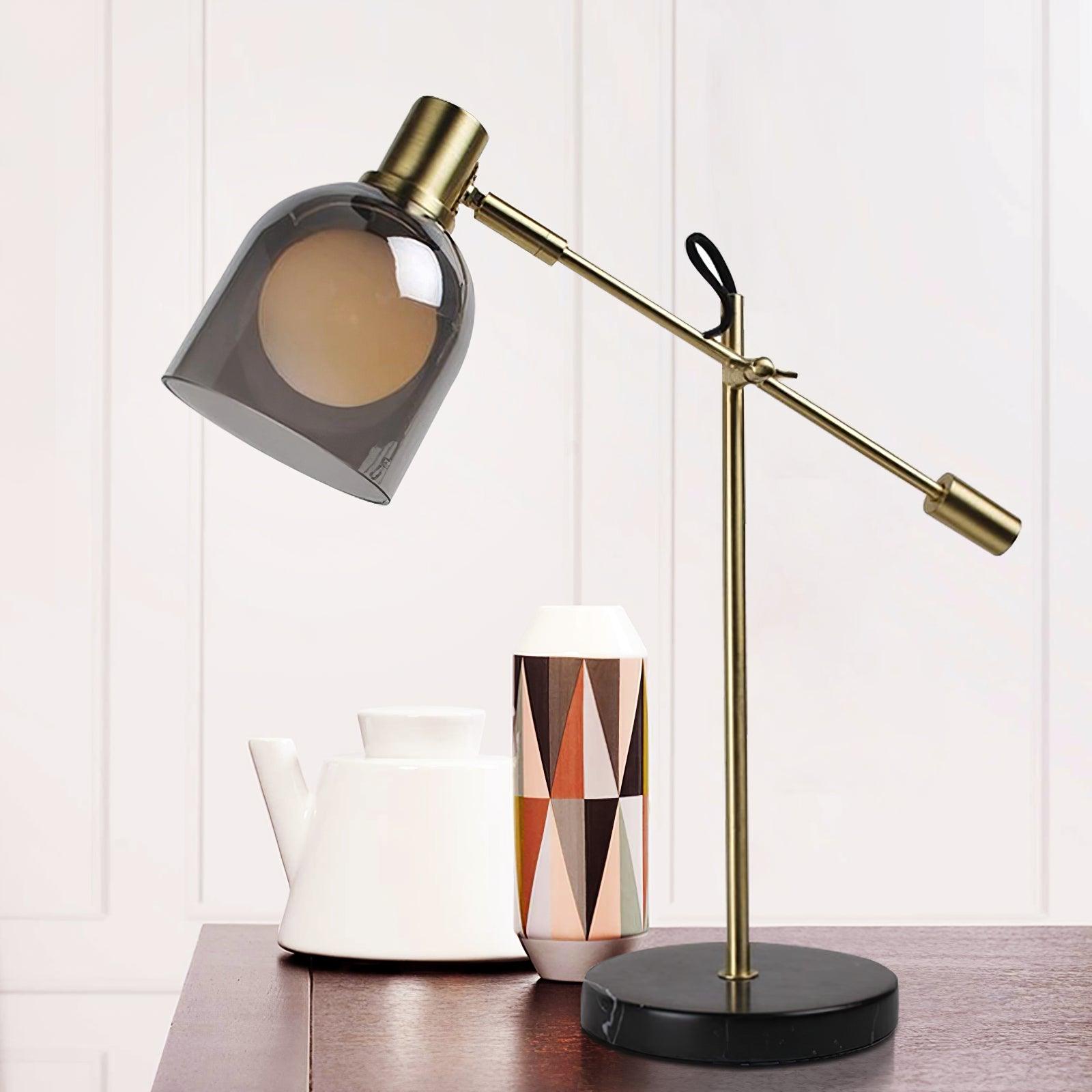 Locor Marble Industrial Table Lamp-Neutral Decor