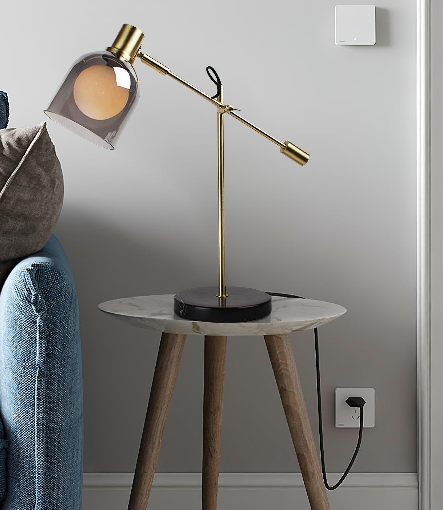 Locor Marble Industrial Table Lamp-Neutral Decor