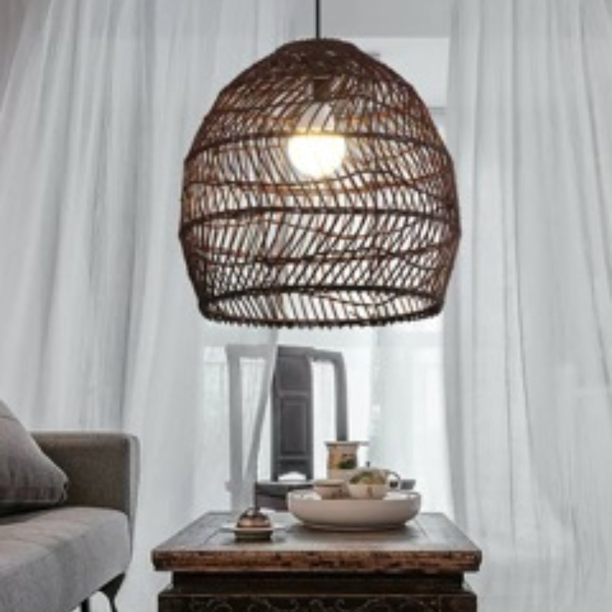 Muto Design Retro LED Pendant Light Black/Wood Wood Bedroom/Living Room/Study Room/Hall - Neutral Decor