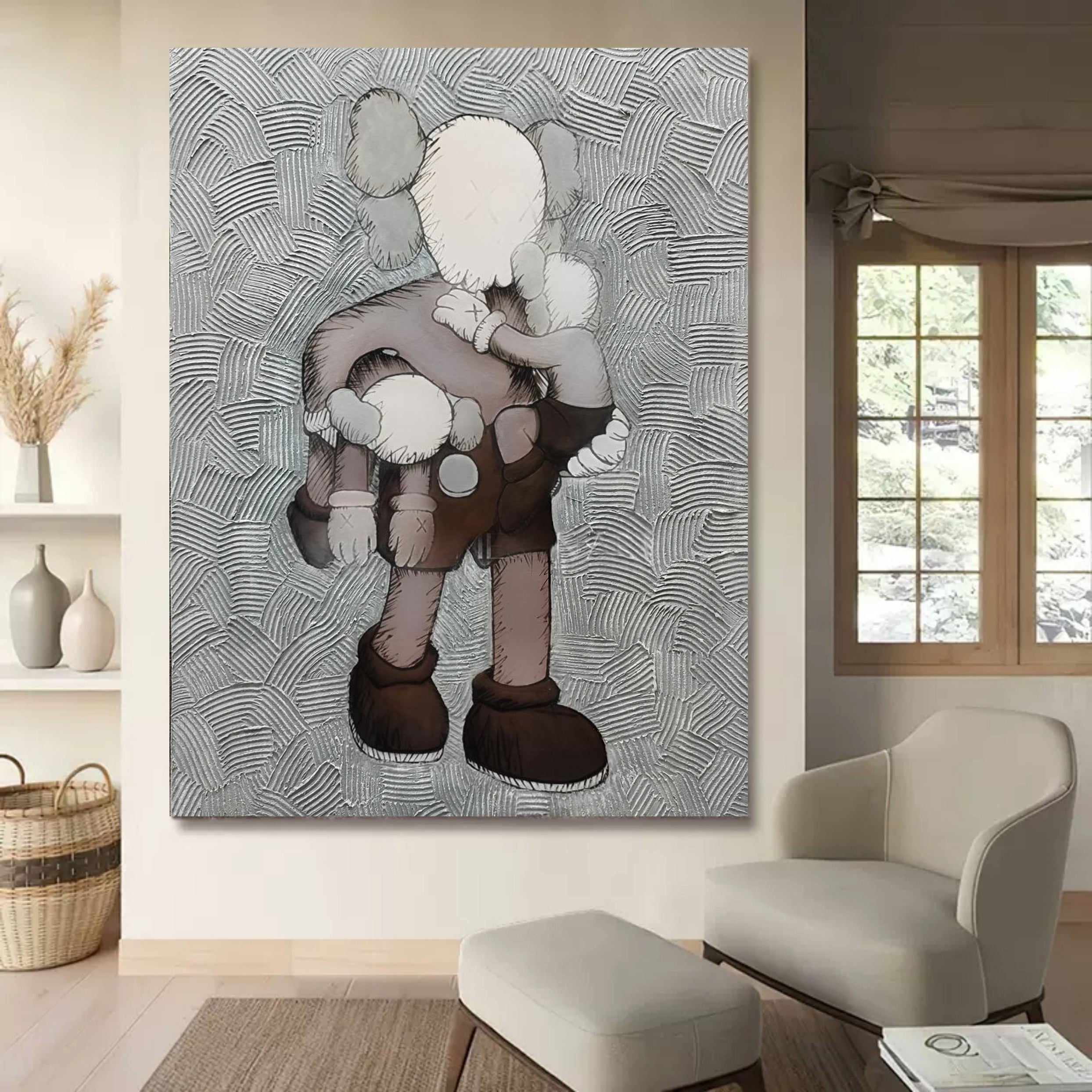 Wall Art Vertical Textured Cartoon Character Scene - Neutralighting
