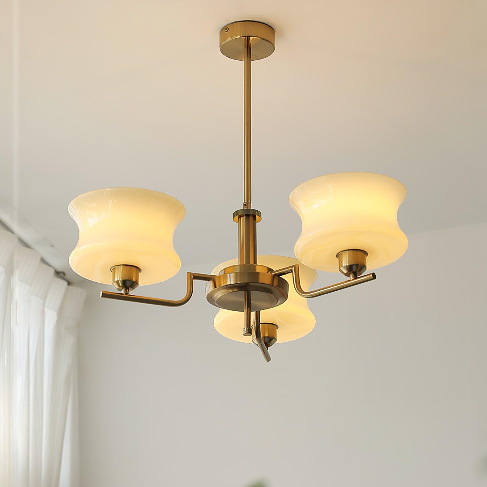 Lustra Chandelier Natural Gold Vintage Glass-Neutral Decor
