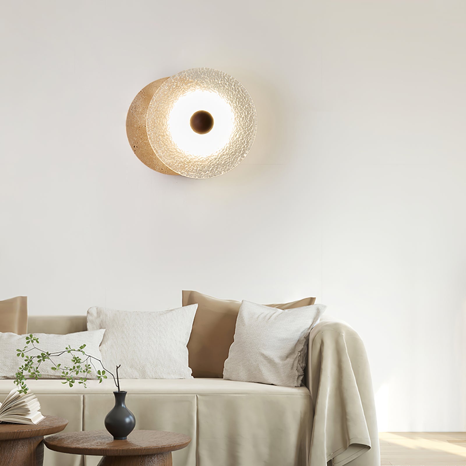 Olivia Travertine Wall Light-Neutral Decor