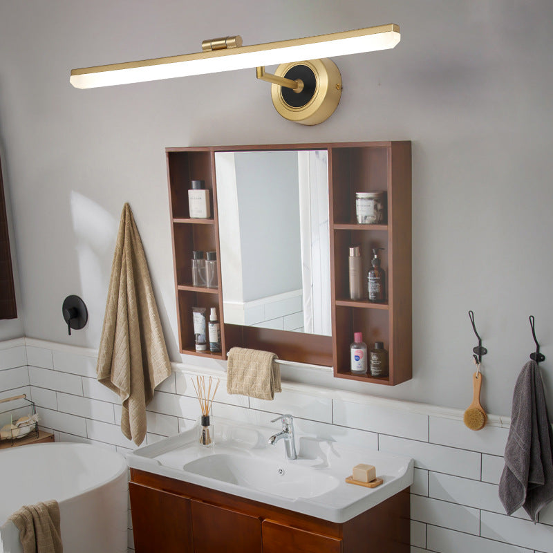 Arisha Retro Linear Metal/Acrylic Wall Lamp, Brass - Neutral Decor