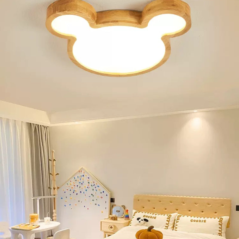 Aria Modern Flush Mount Ceiling Light Wood Living Room/Bedroom - Neutral Decor