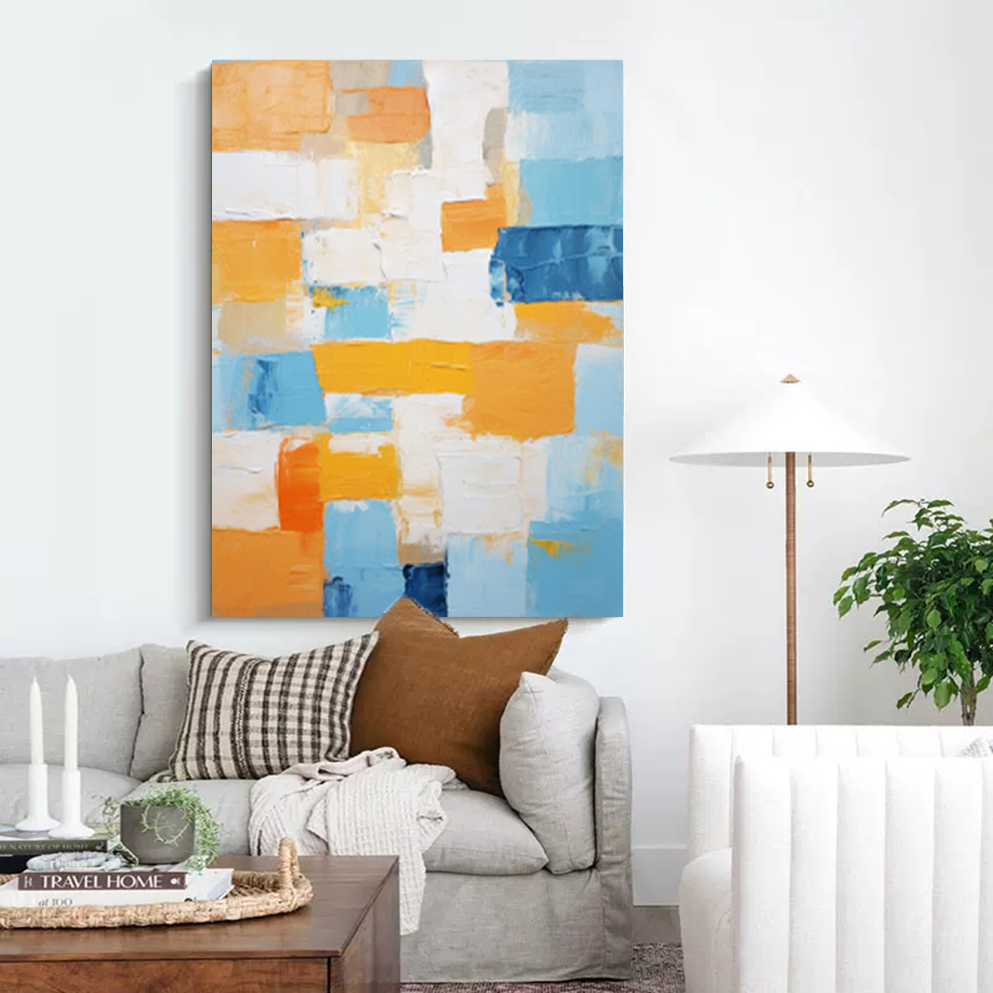 Abstract Canvas Art AB035 - Neutralighting