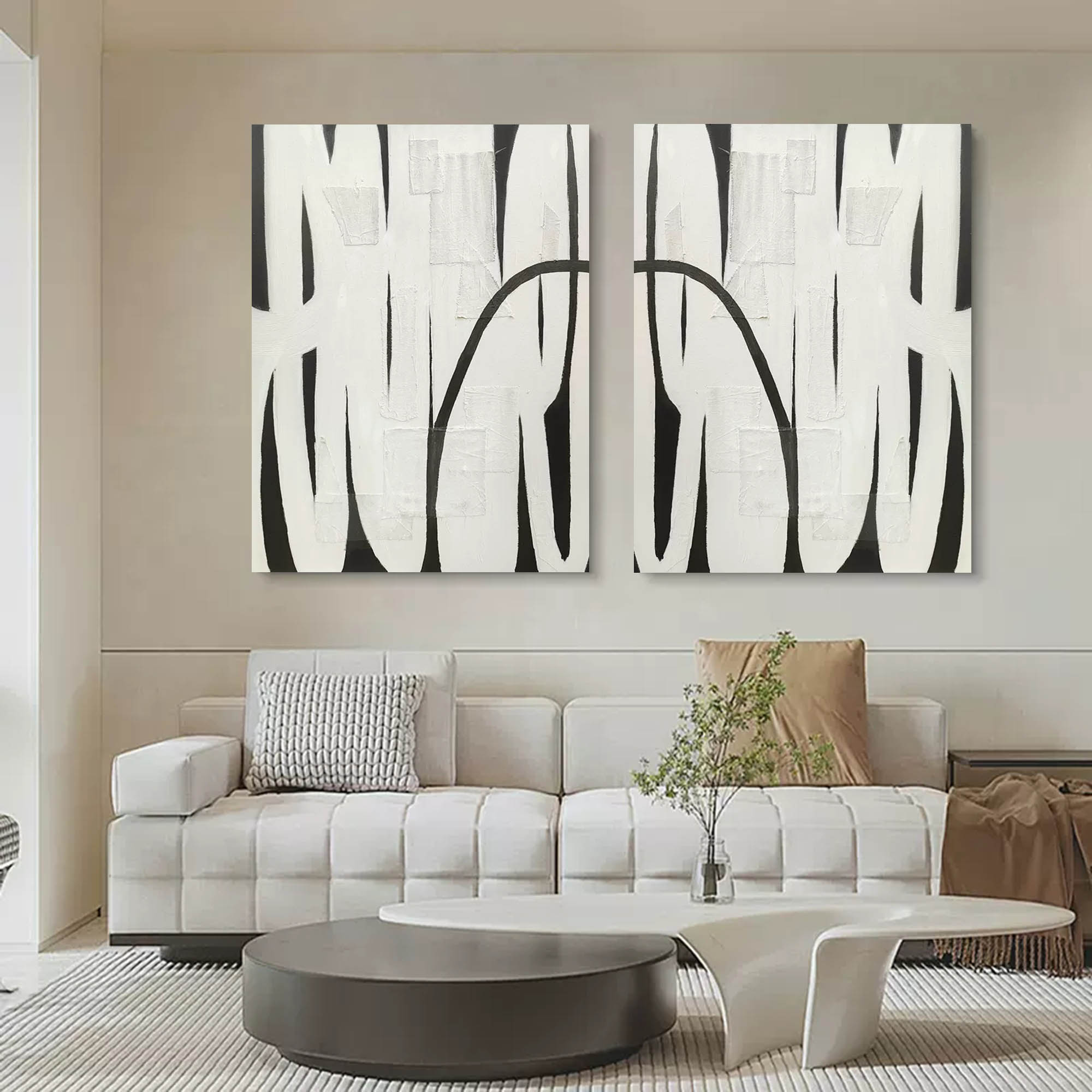 Abstract Painting Set Of 2 SP118 - Neutralighting