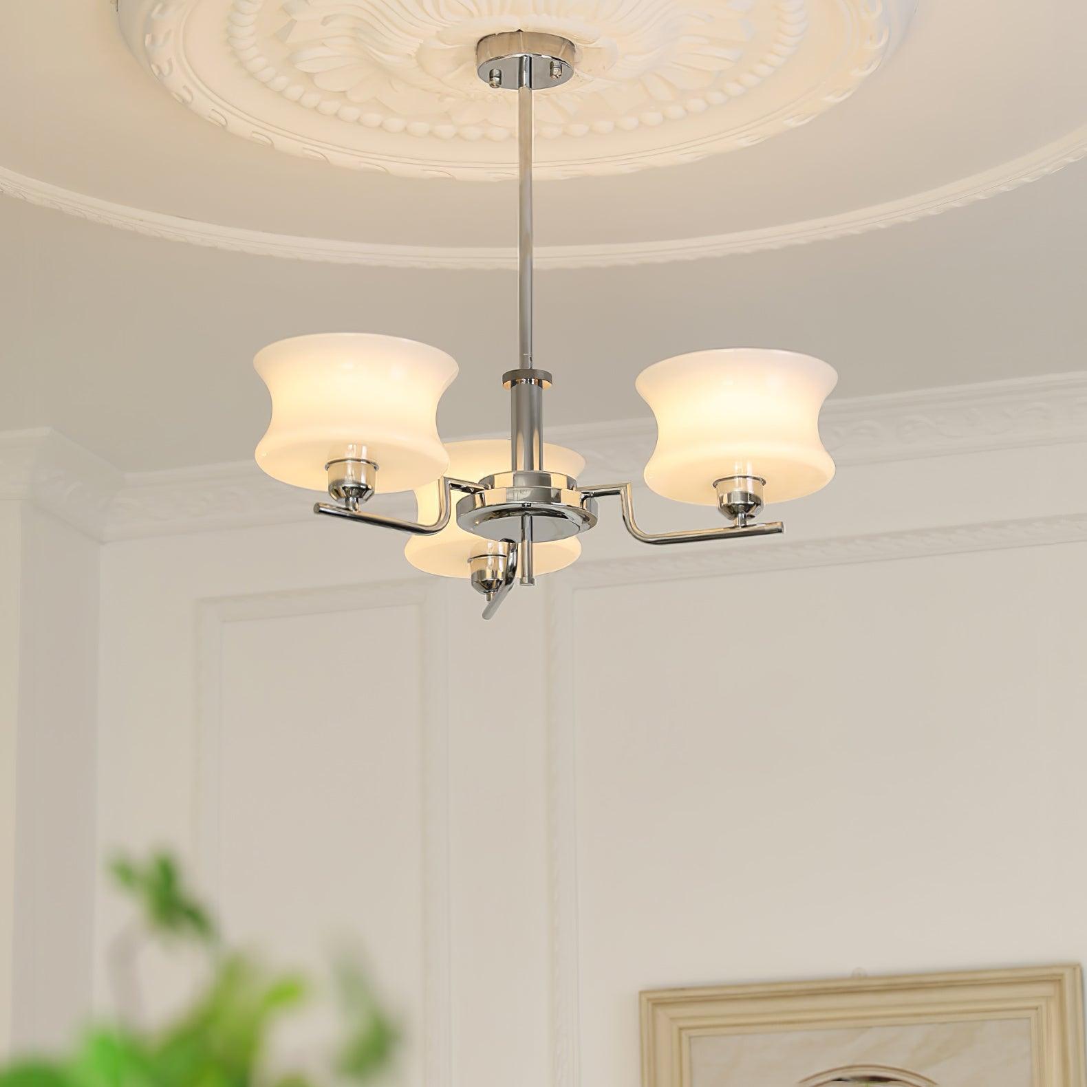 Lustra Chandelier Natural Gold Vintage Glass-Neutral Decor