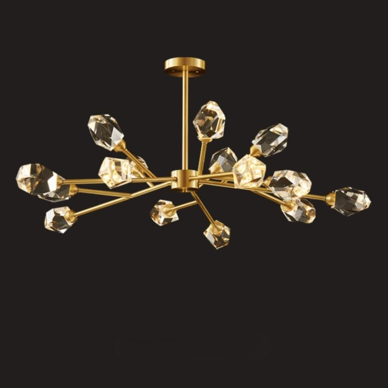 Kristy Luxurious Crystal Chandelier Living Room Golden - Neutral Decor