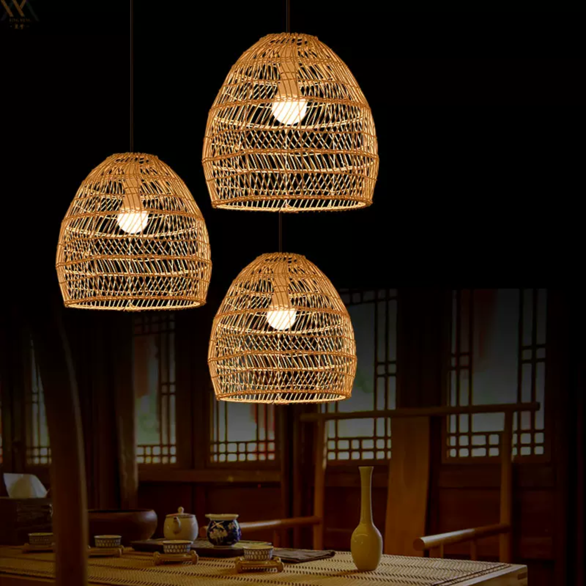Muto Design Retro LED Pendant Light Black/Wood Wood Bedroom/Living Room/Study Room/Hall - Neutral Decor