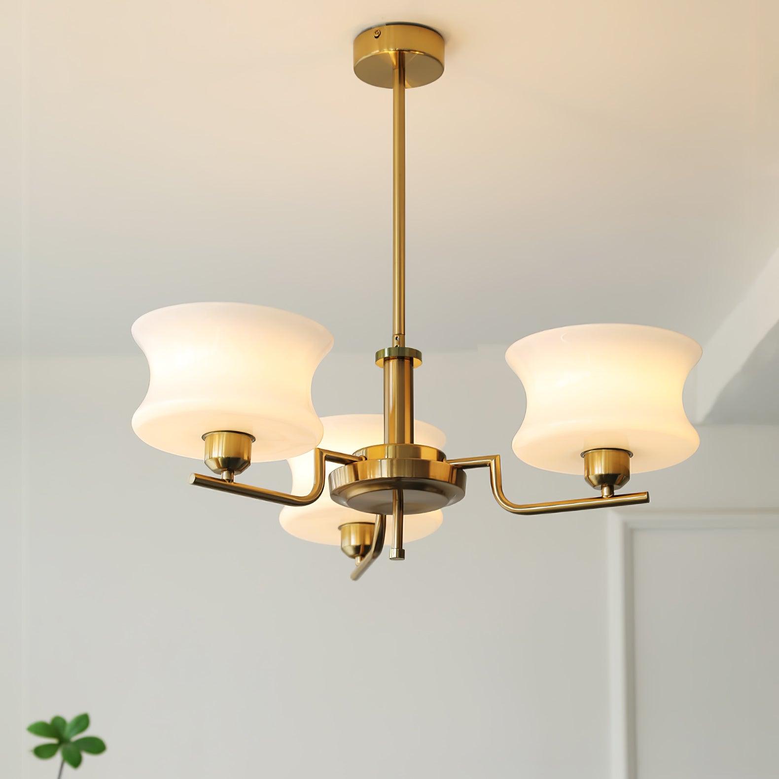 Lustra Chandelier Natural Gold Vintage Glass-Neutral Decor