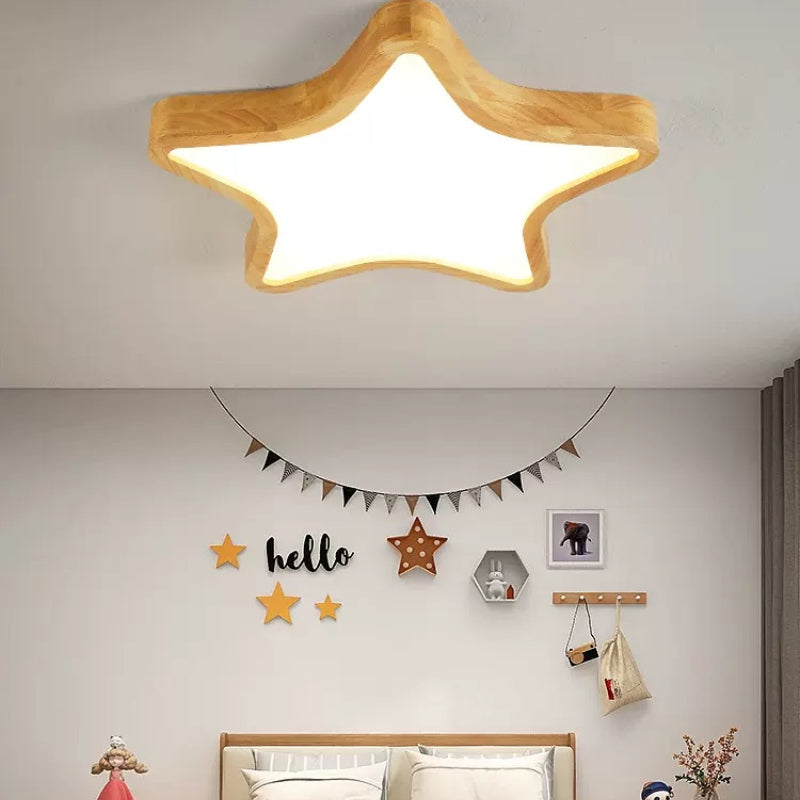 Aria Modern Flush Mount Ceiling Light Wood Living Room/Bedroom - Neutral Decor