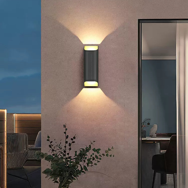 Ray Modern Solar Up Down Metal Outdoor Wall Lamp, Balck - Neutral Decor