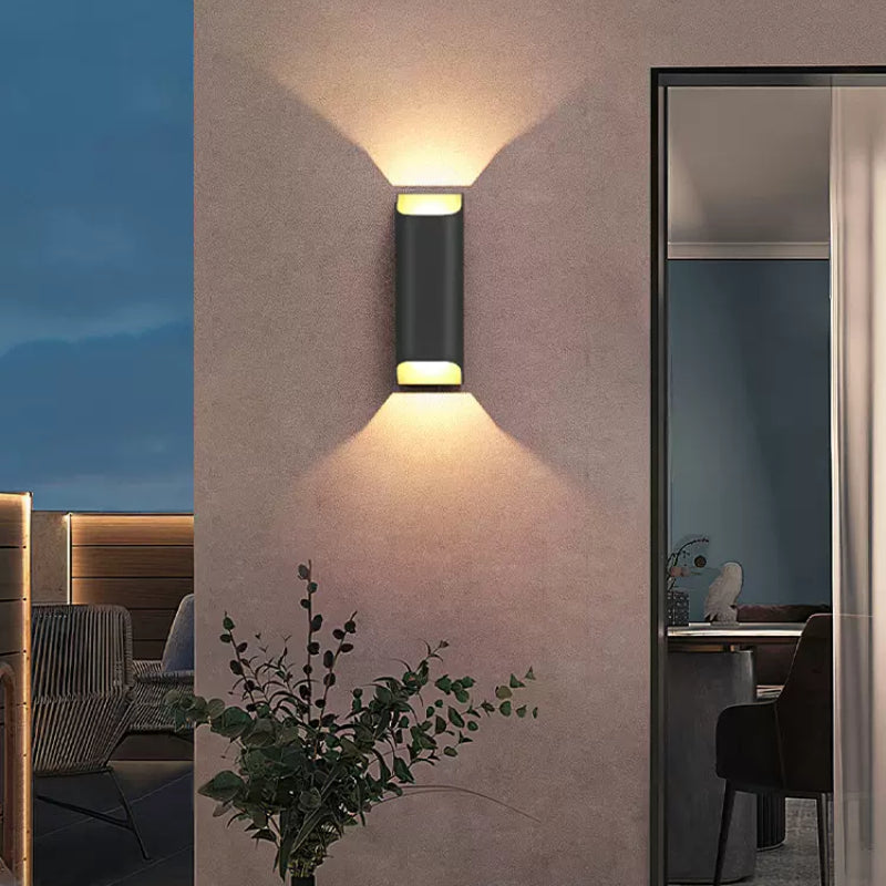 Ray Modern Solar Up Down Metal Outdoor Wall Lamp, Balck - Neutral Decor
