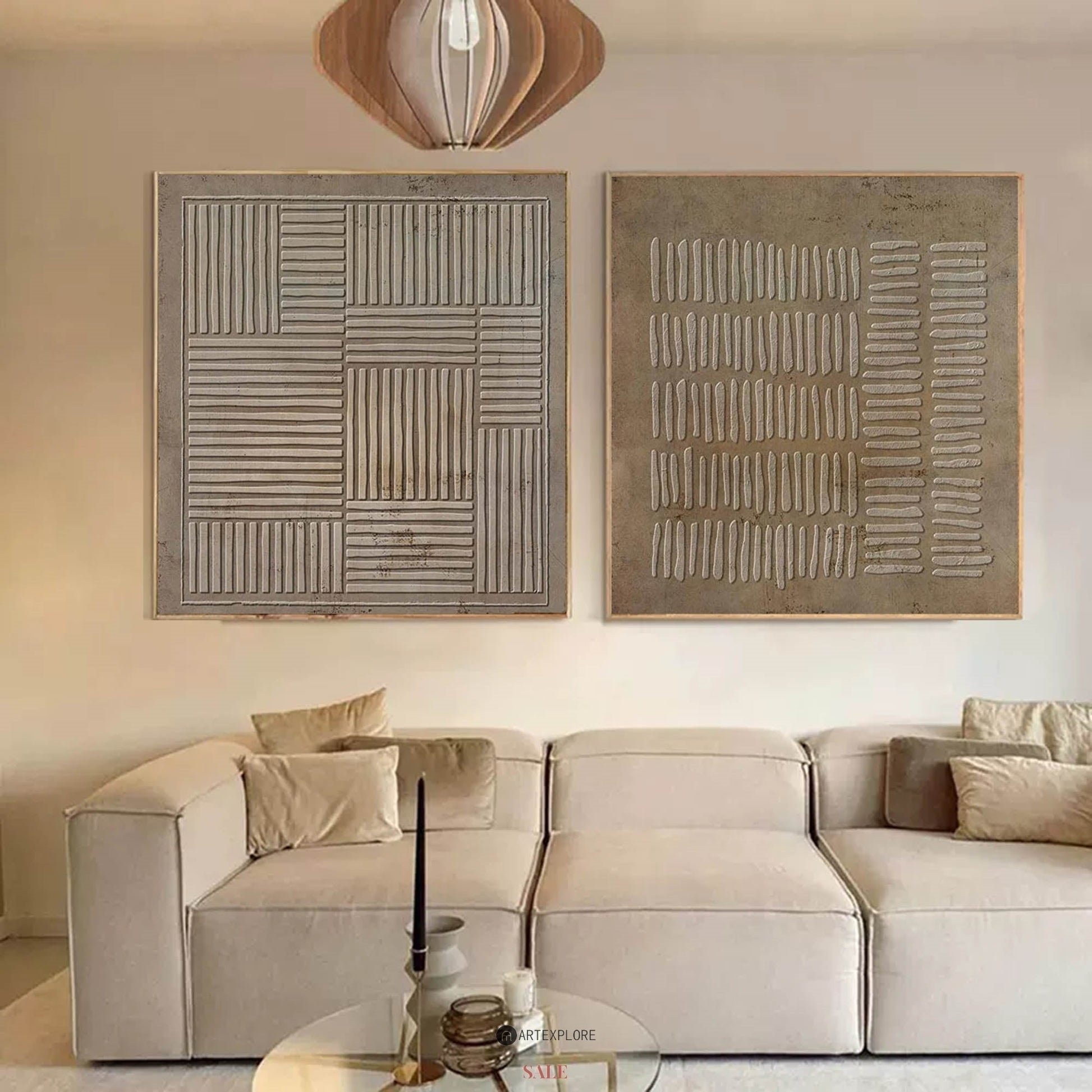Set of 2 Abstract Art ABAO49 - Neutralighting