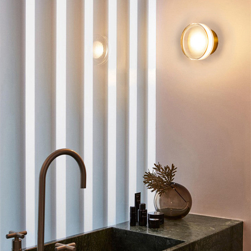 Arisha Modern Mini Bowl Metal Wall Lamp, Black/Gold - Neutral Decor