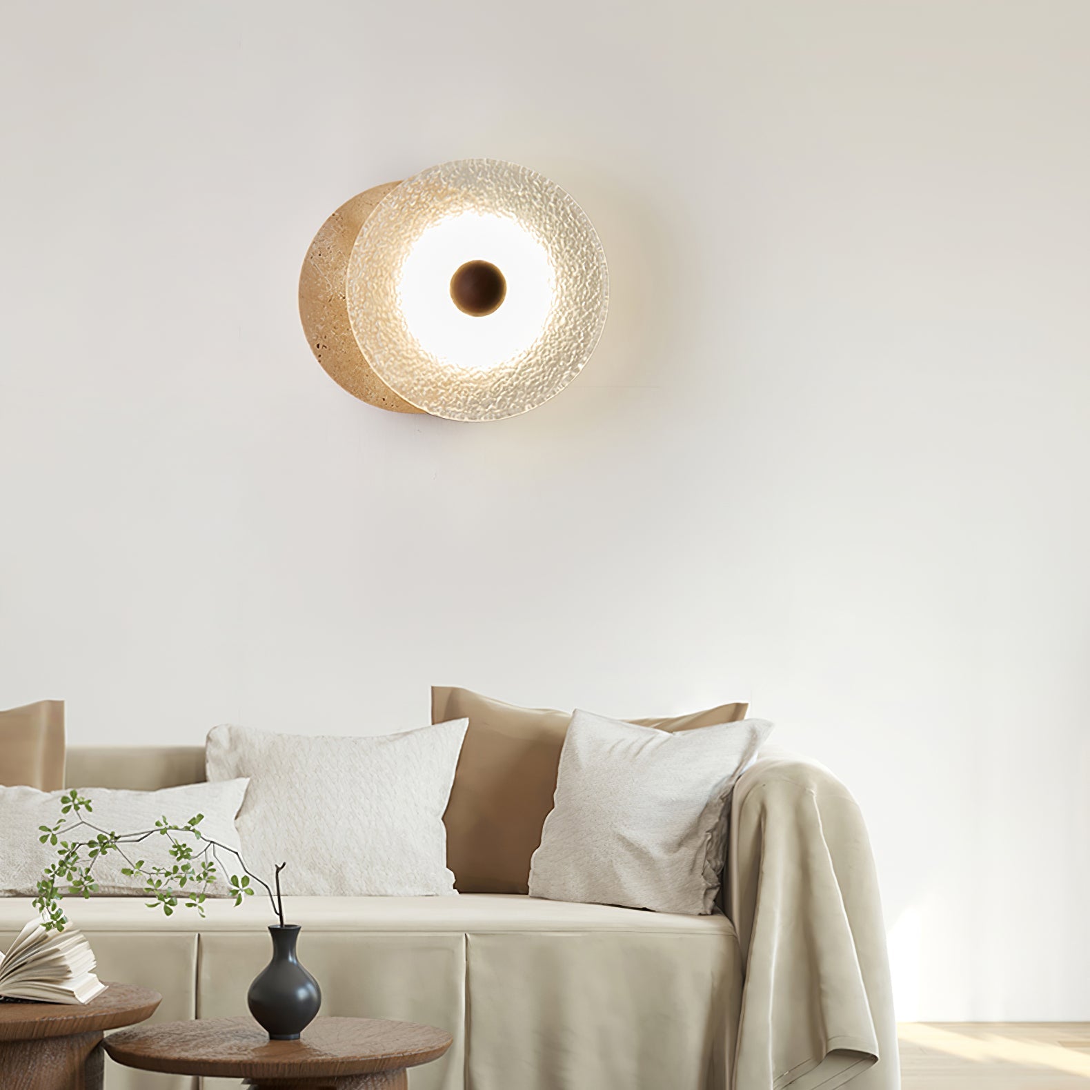 Olivia Travertine Wall Light-Neutral Decor