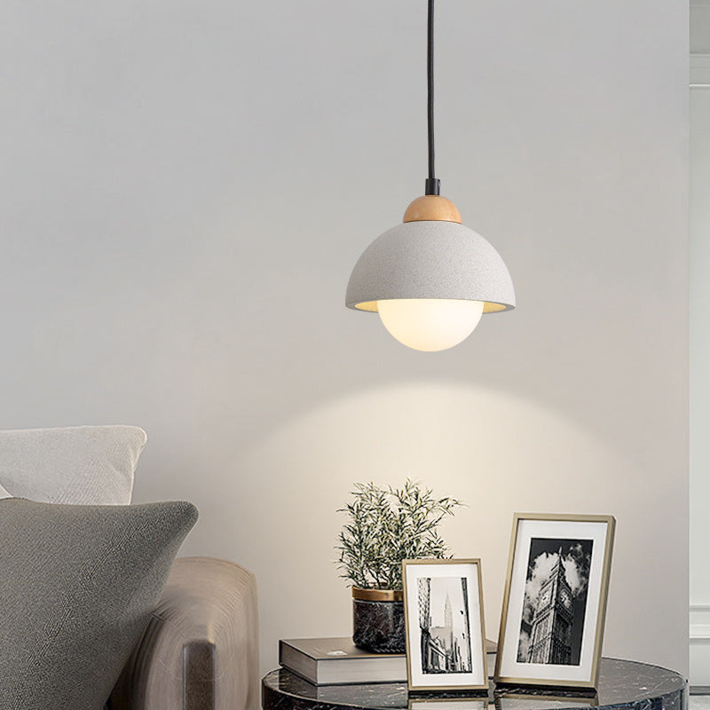 Muto Modern Pendant Light Cement White Bedroom/Kitchen Island - Neutral Decor