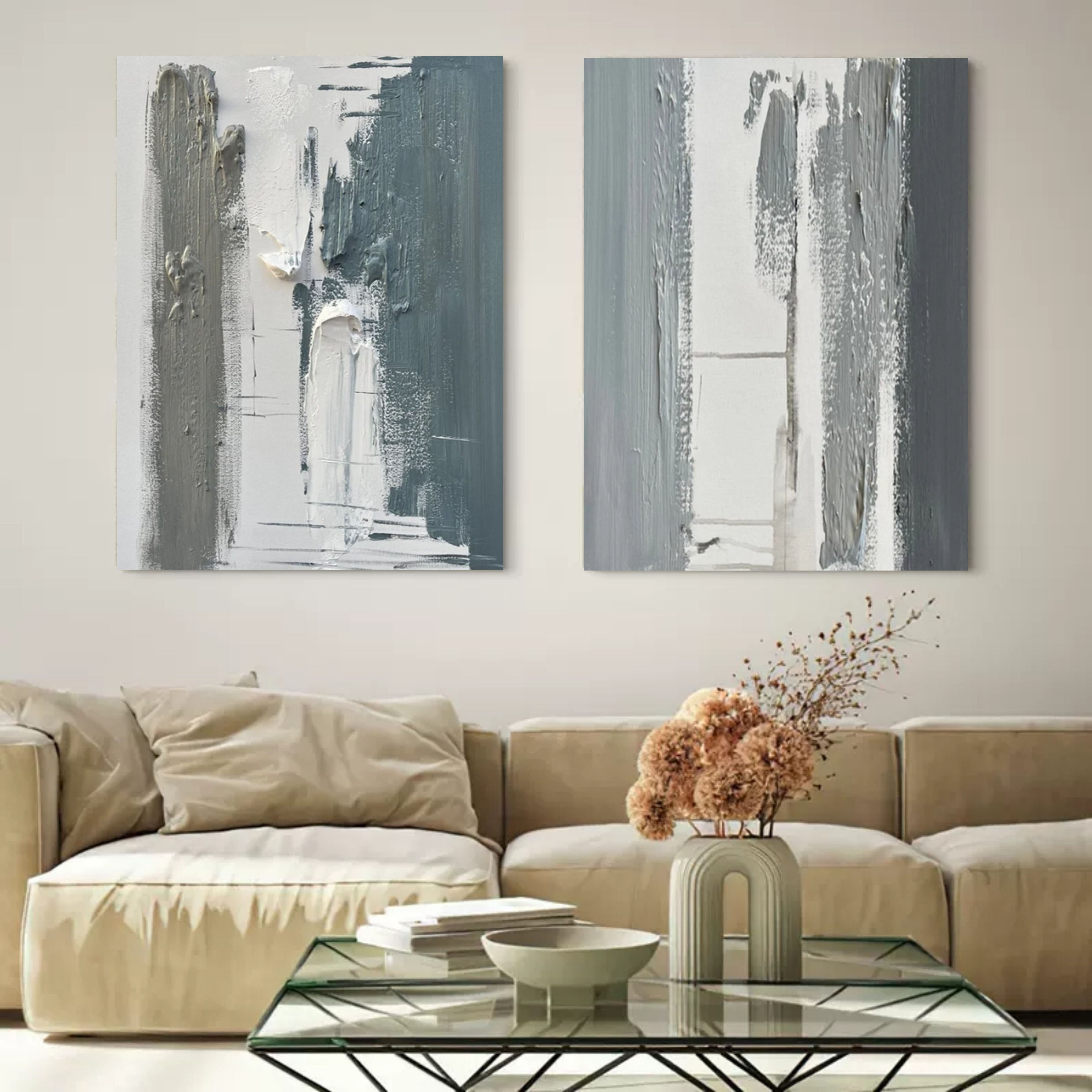 Abstract Painting Set Of 2 SP080 - Neutralighting