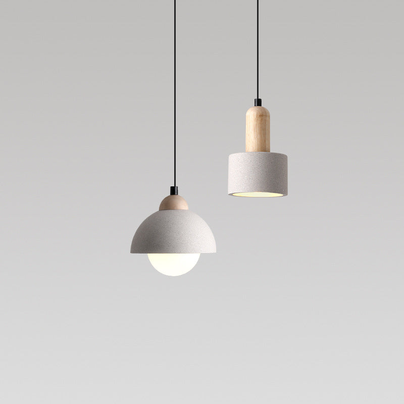 Muto Modern Pendant Light Cement White Bedroom/Kitchen Island - Neutral Decor
