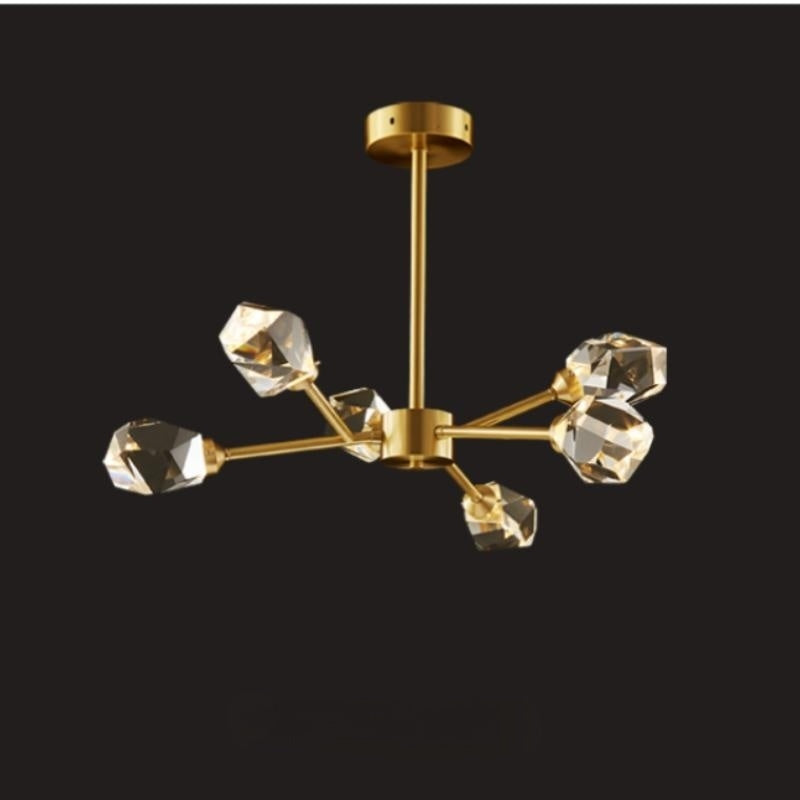 Kristy Luxurious Crystal Chandelier Living Room Golden - Neutral Decor