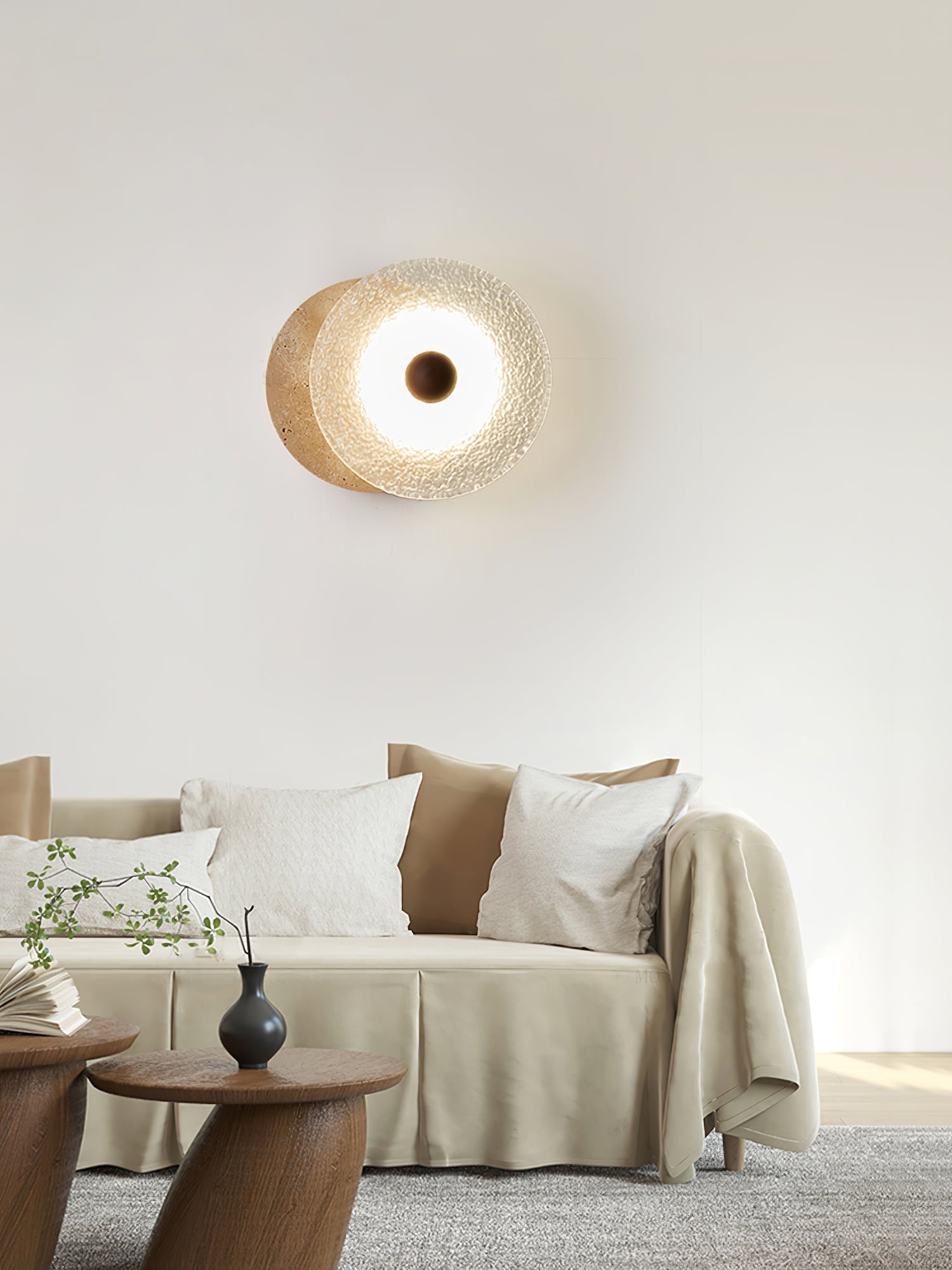 Olivia Travertine Wall Light-Neutral Decor