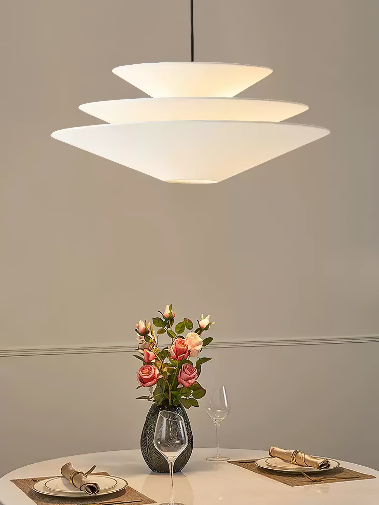 Triara Minimalist Layered Pendant Light-Neutral Decor