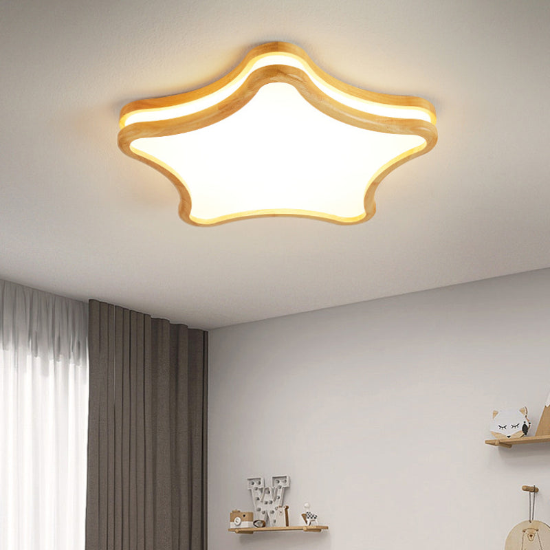 Aria Modern Flush Mount Ceiling Light Wood Living Room/Bedroom - Neutral Decor