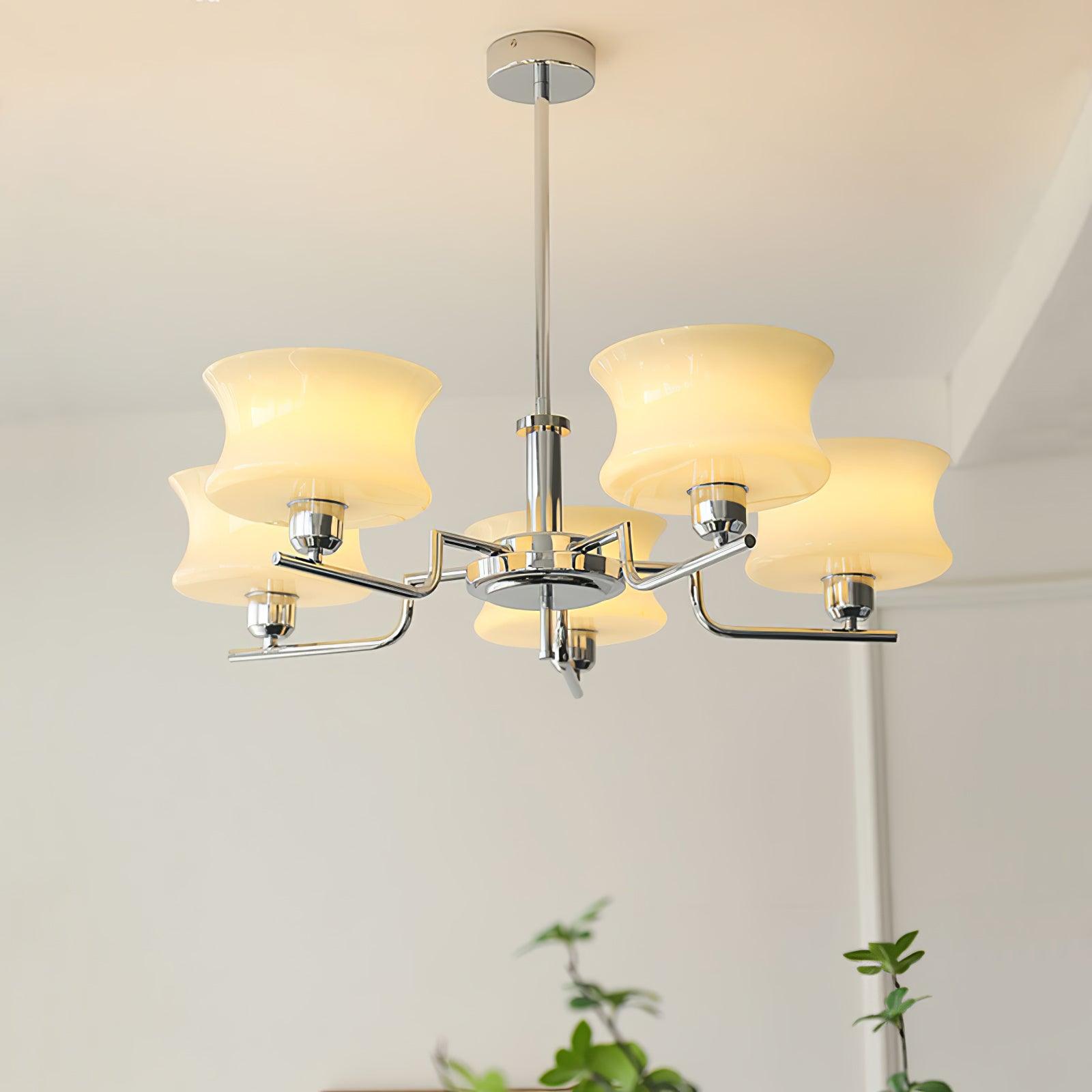 Lustra Chandelier Natural Gold Vintage Glass-Neutral Decor