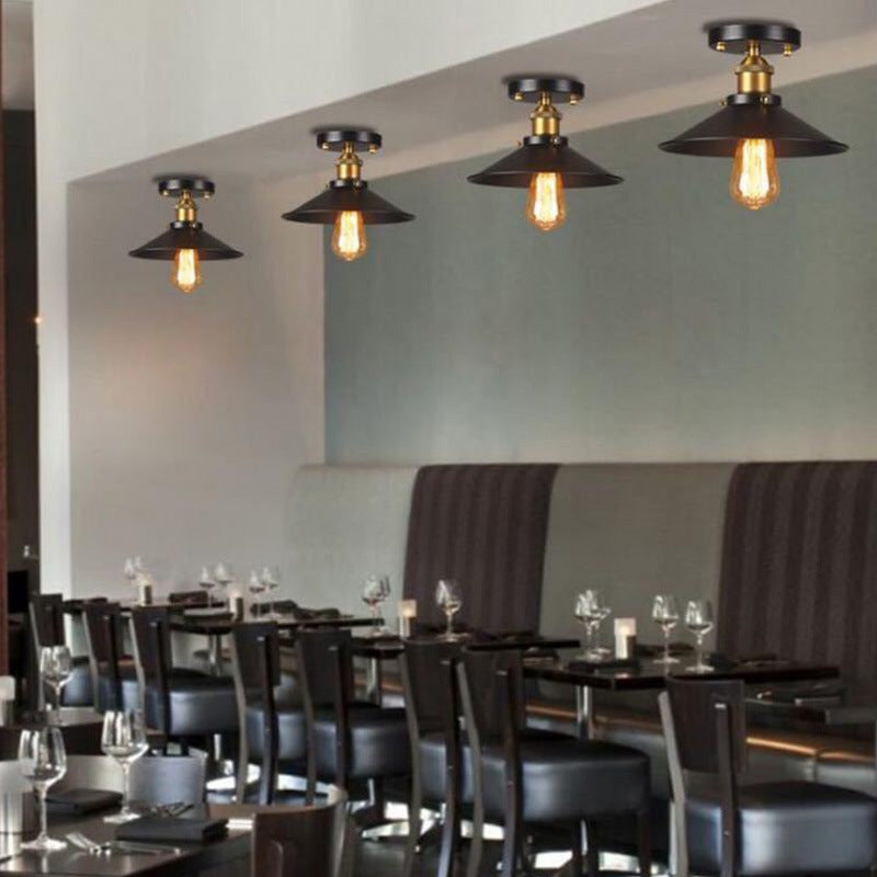 Austin Industrial Cone Metal Ceiling Light, Black - Neutral Decor