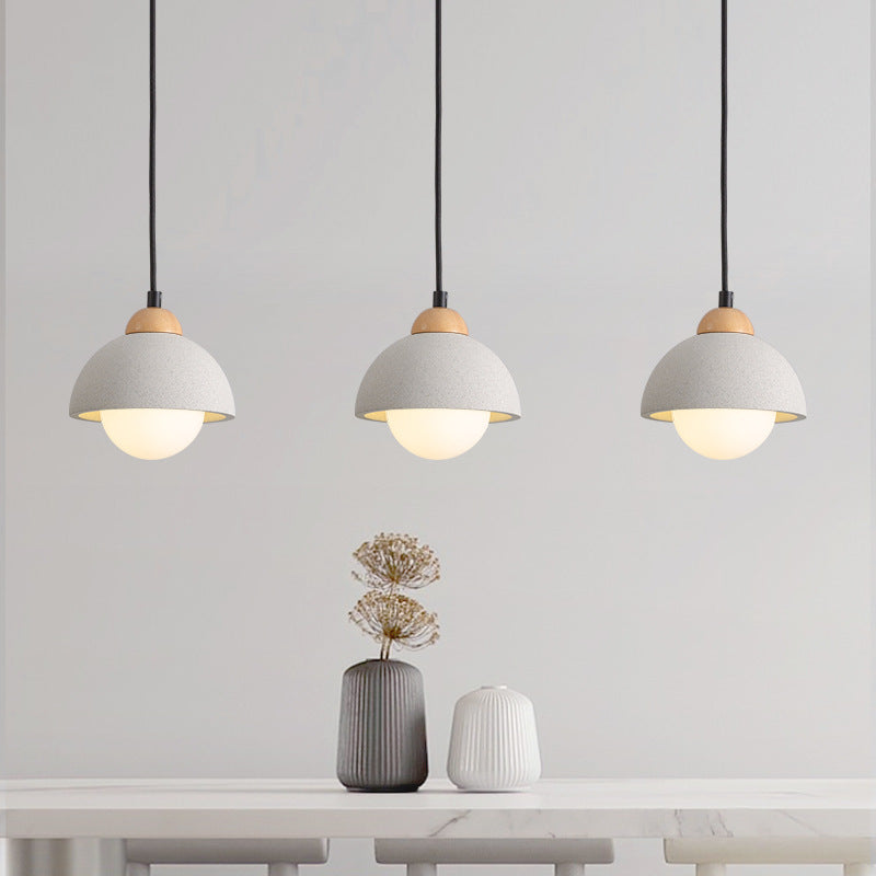 Muto Modern Pendant Light Cement White Bedroom/Kitchen Island - Neutral Decor