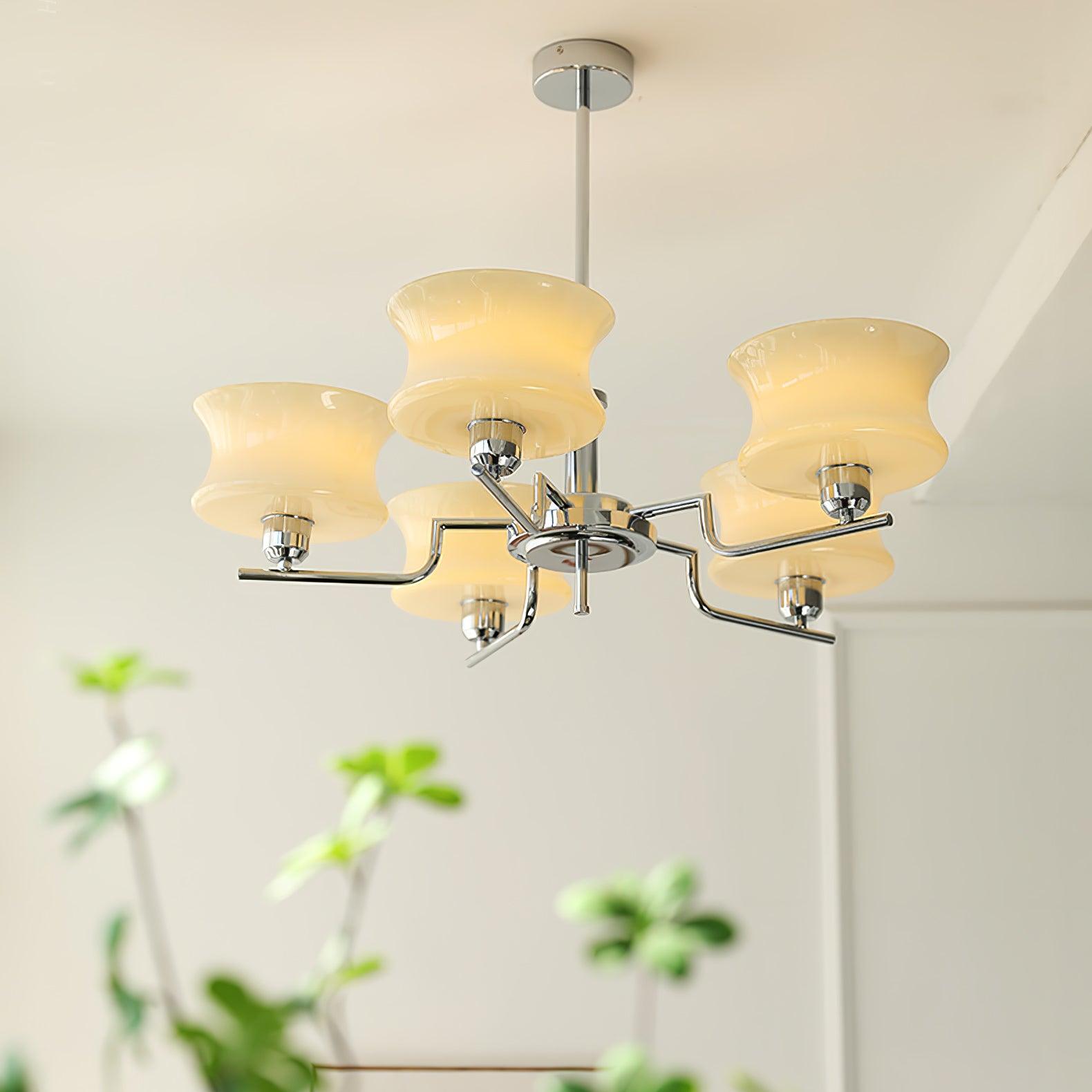 Lustra Chandelier Natural Gold Vintage Glass-Neutral Decor
