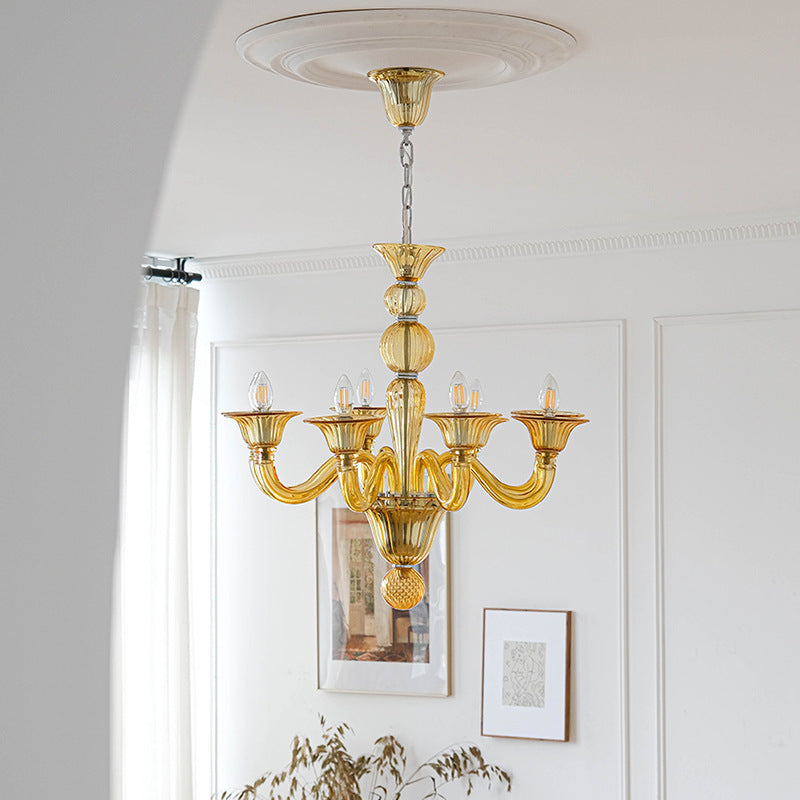 Silva Chandelier Retro Glass Yellow&Green&Clear - Neutral Decor