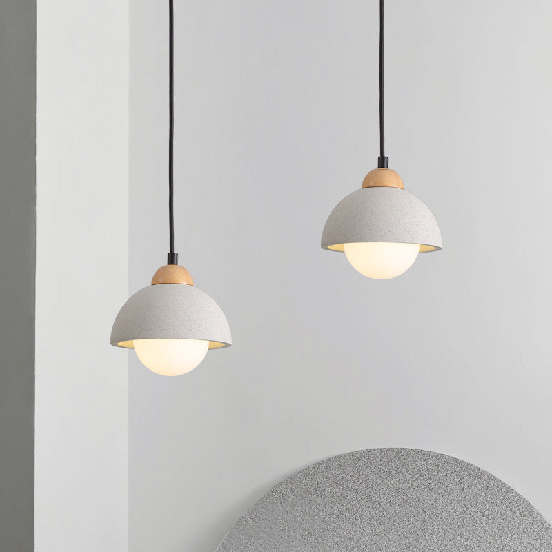 Muto Modern Pendant Light Cement White Bedroom/Kitchen Island - Neutral Decor