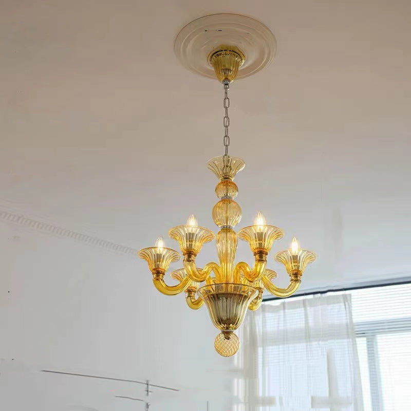 Silva Chandelier Retro Glass Yellow&Green&Clear - Neutral Decor
