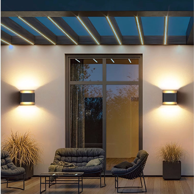 Ray Modern Solar Up Down Metal Outdoor Wall Lamp, Balck - Neutral Decor
