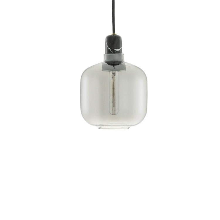 Valentina Designer Cylinder Pendant Light, Marble & Glass - Neutral Decor