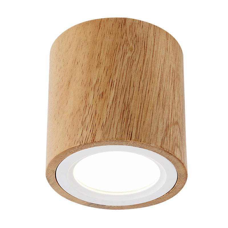 Muto Modern Wood Ceiling Light, Cylindrical, Corridor/Balcony - Neutral Decor
