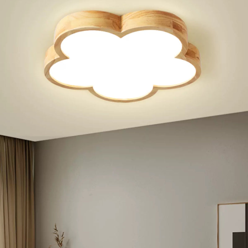 Aria Modern Flush Mount Ceiling Light Wood Living Room/Bedroom - Neutral Decor