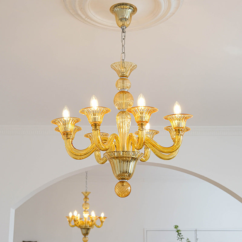 Silva Chandelier Retro Glass Yellow&Green&Clear - Neutral Decor