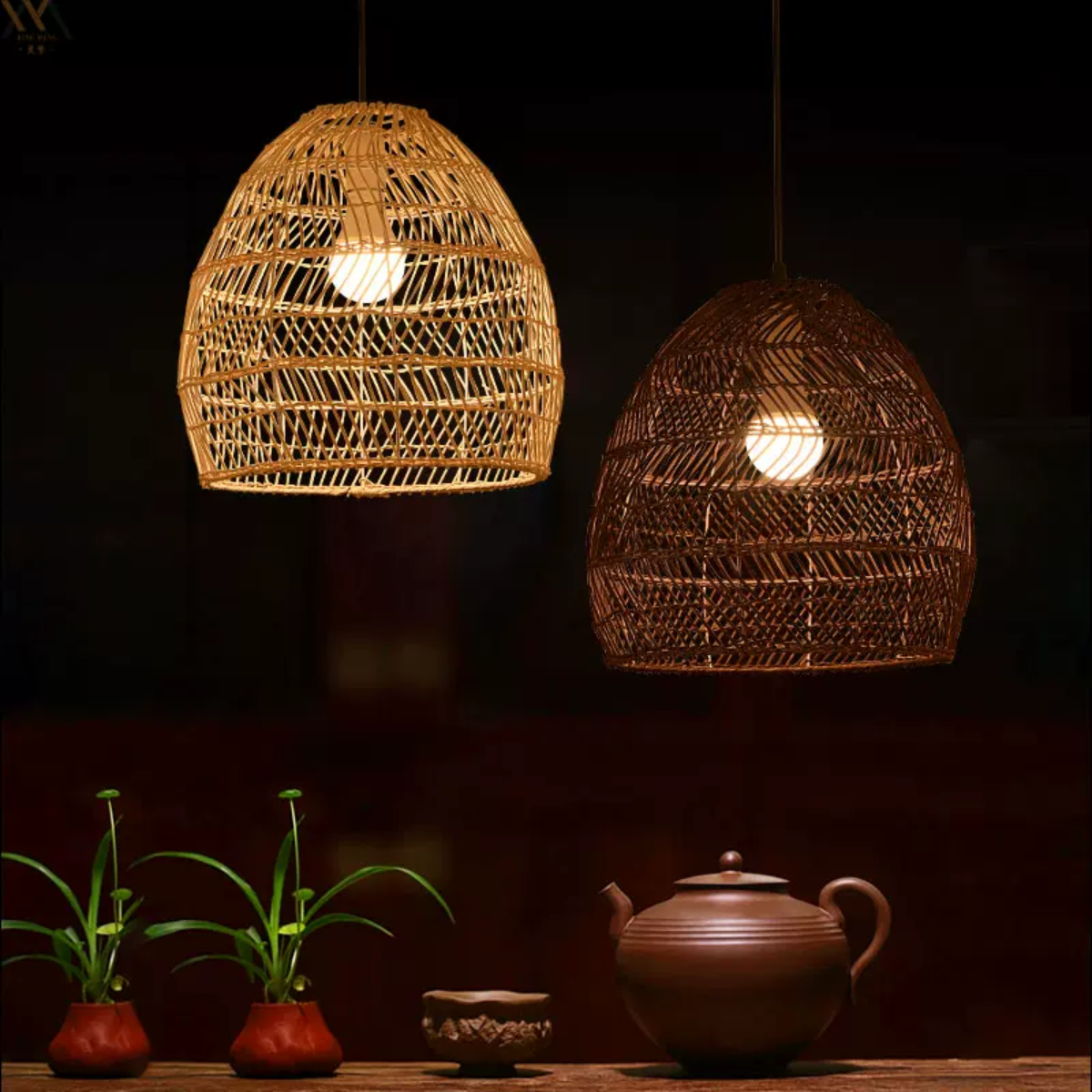 Muto Design Retro LED Pendant Light Black/Wood Wood Bedroom/Living Room/Study Room/Hall - Neutral Decor