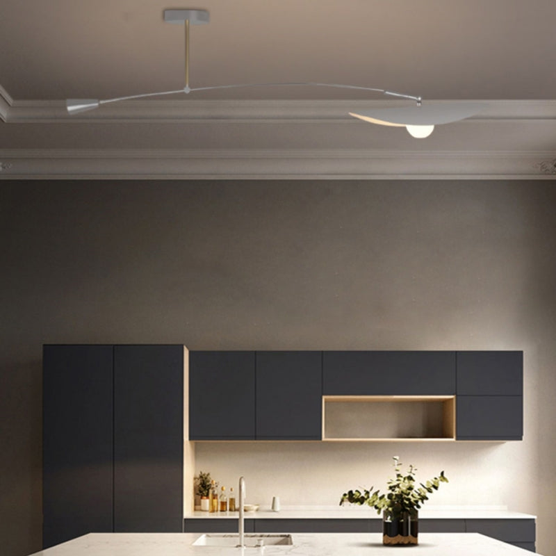Arisha Minimalist Lotus Leaf Shaped Metal Pendant Light, Black/Gold - Neutral Decor