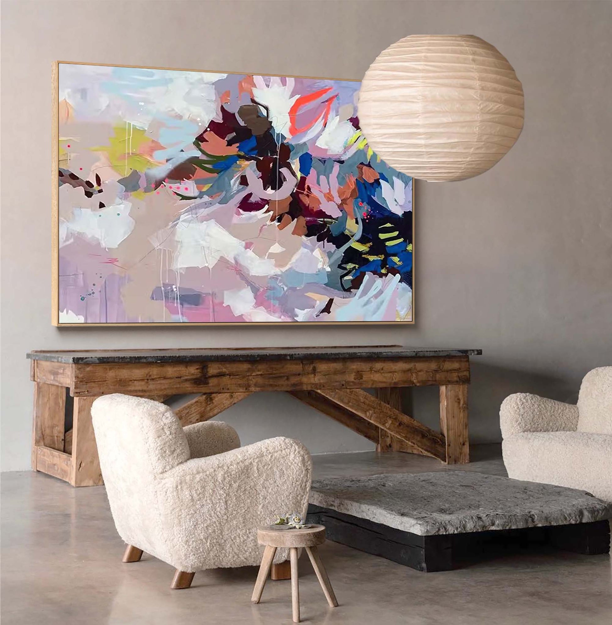 Abstract Canvas Art AB067 - Neutralighting