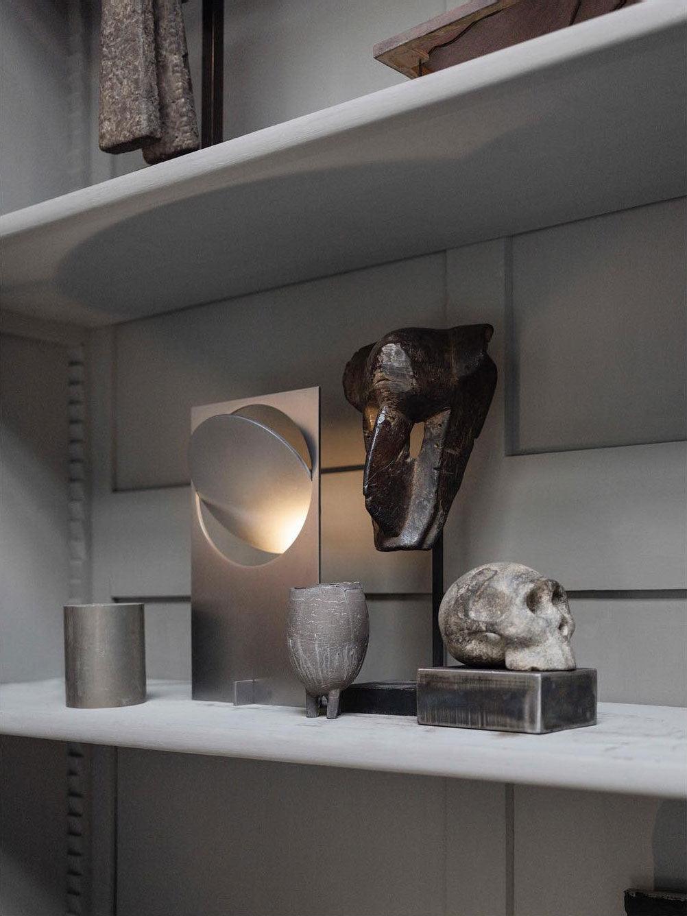 Sixor Steel Futuristic Table Lamp-Neutral Decor