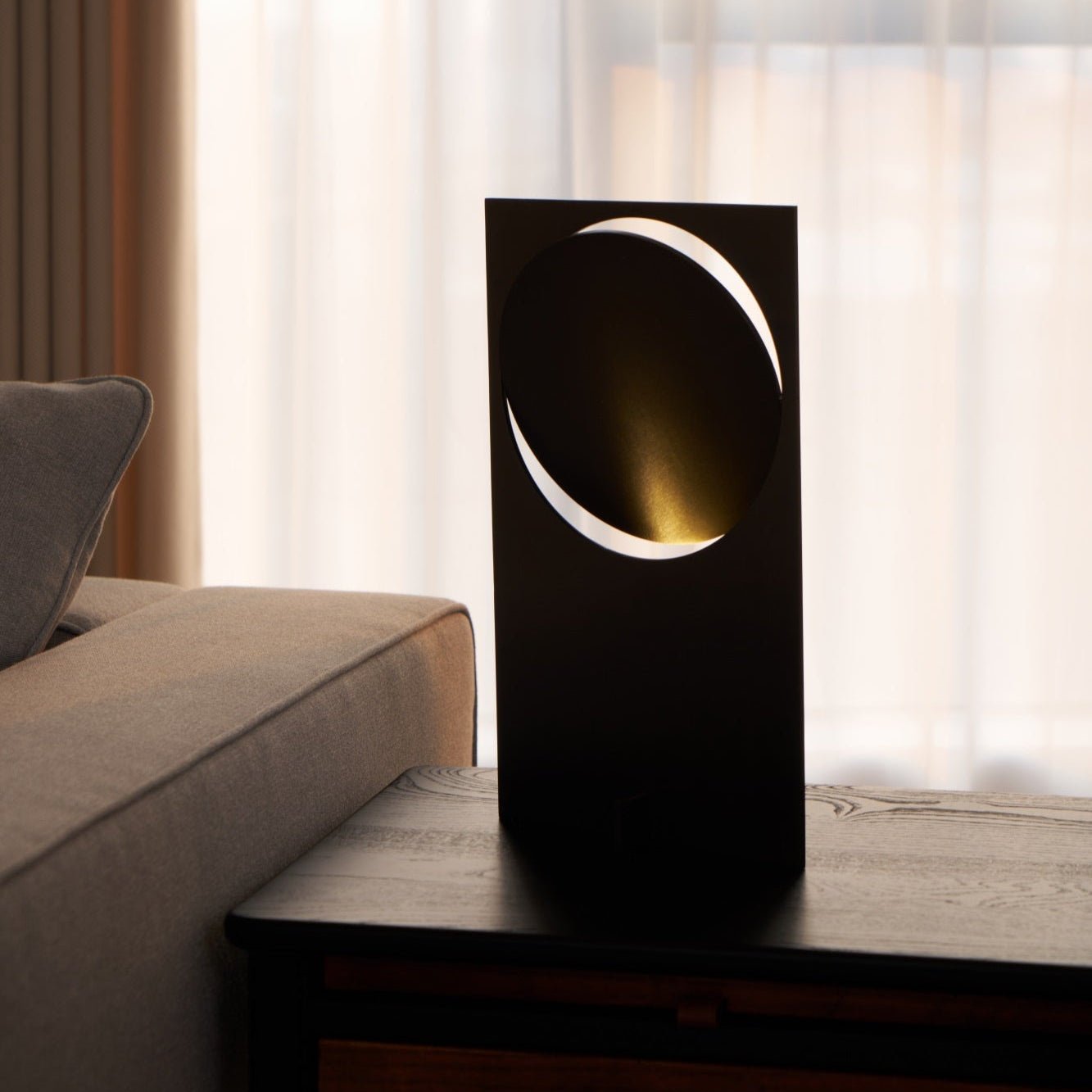 Sixor Steel Futuristic Table Lamp-Neutral Decor